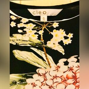 Cleo Black & White Colorful Floral Top